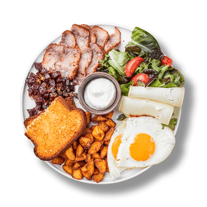 The big breakfast with catfish balyk