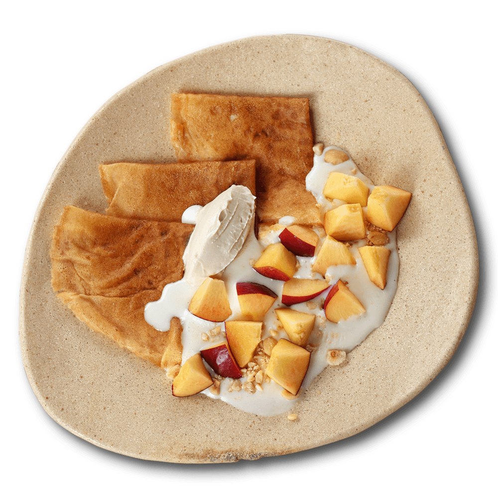 Crepes with peach