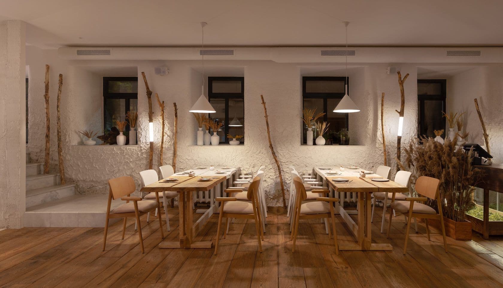 The Ground — the cozy wooden ground-floor hall of the “100 Rokiv Tomu Vpered” restaurant.